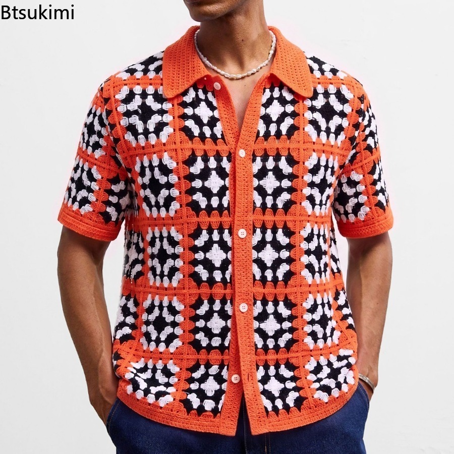 Urban Ethnic Fashion - Nouveaux Cardigans en Tricot pour Hommes
