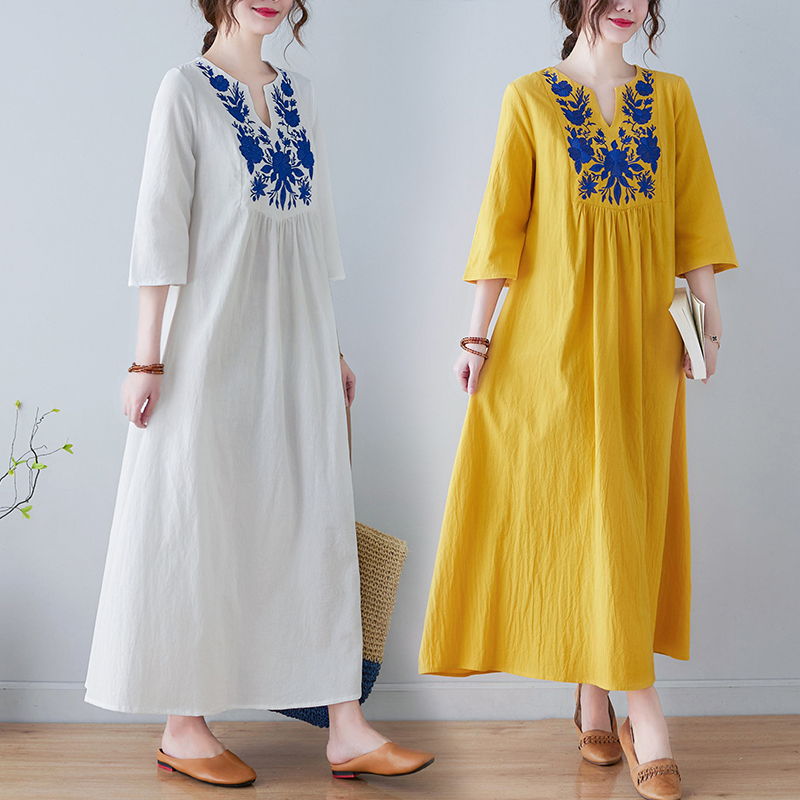 New Ethnic Fashion - Nouvelle robe longue en coton et