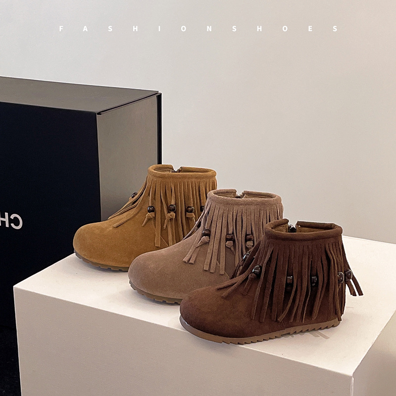 Kids Ethnic Fashion - Mode rétro fille gland bottines 2025