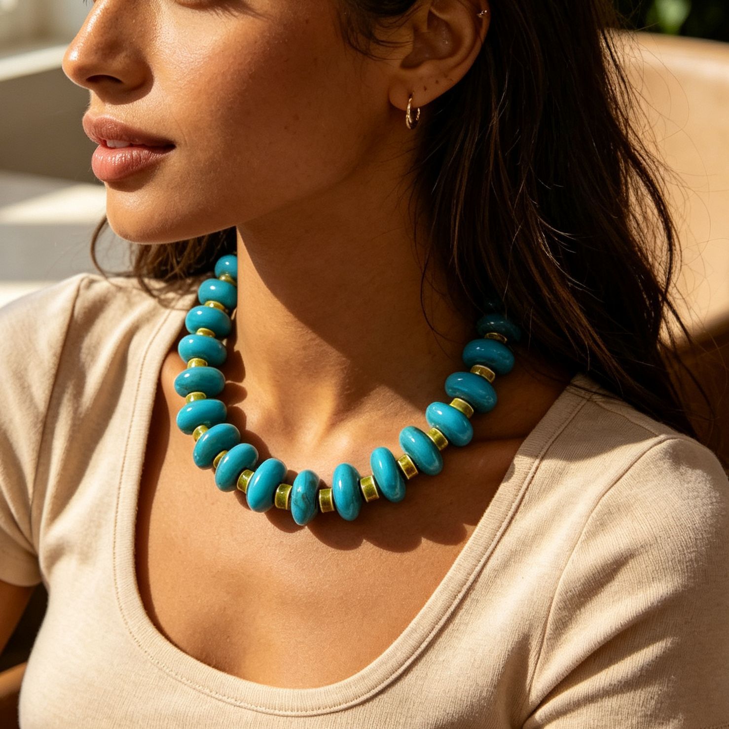 Ethnic Wear Fashion Designer - Collier de perles Maillard exagéré, style
