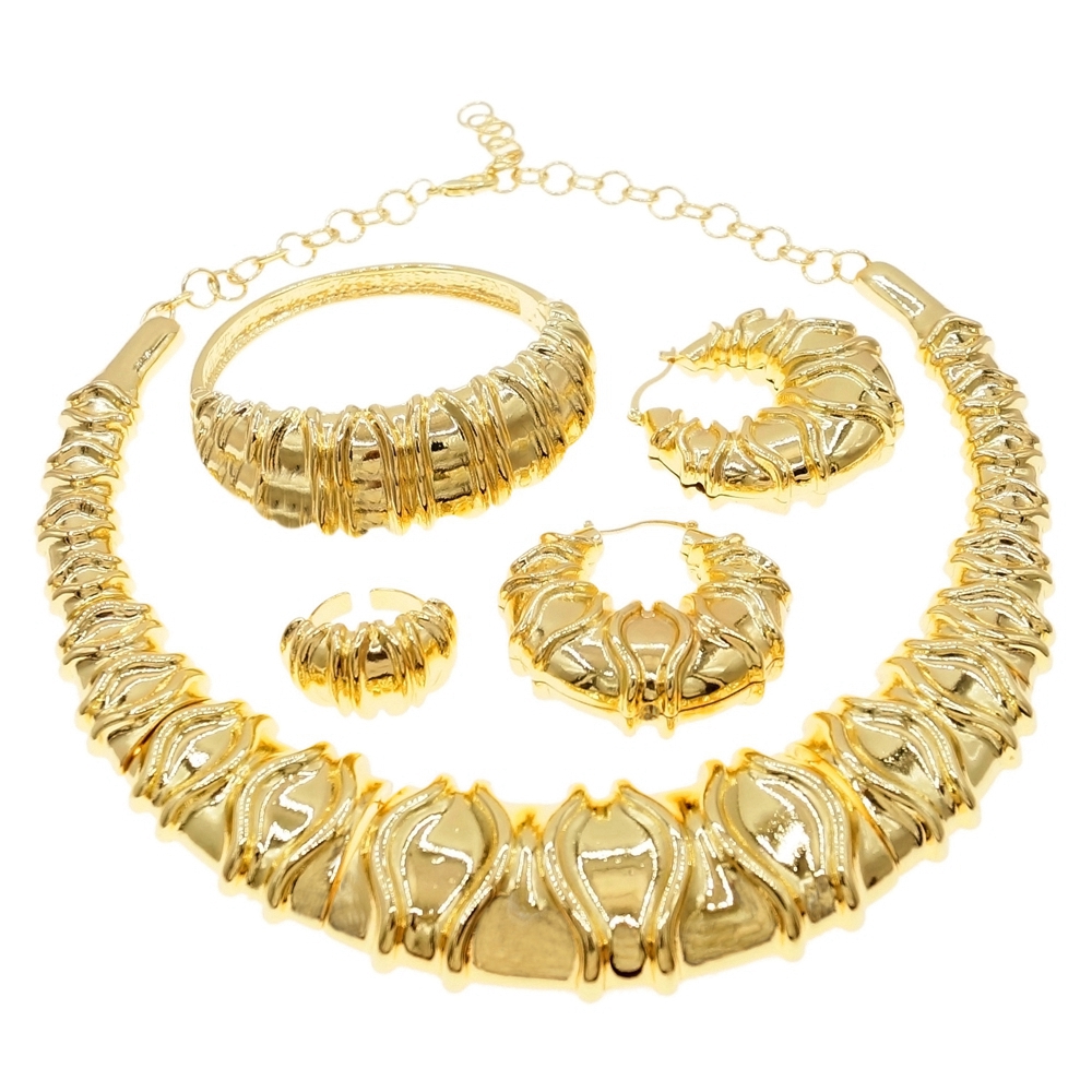 Latest Ethnic Fashion For Women - Ensemble de bijoux plaqué or pour