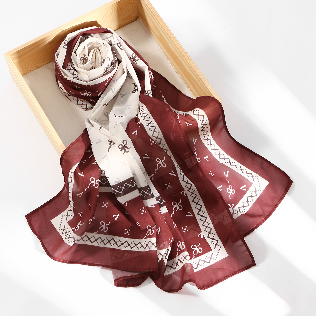 New Ethnic Fashion - Nouvelle Écharpe Longue en Chiffon Imprimée