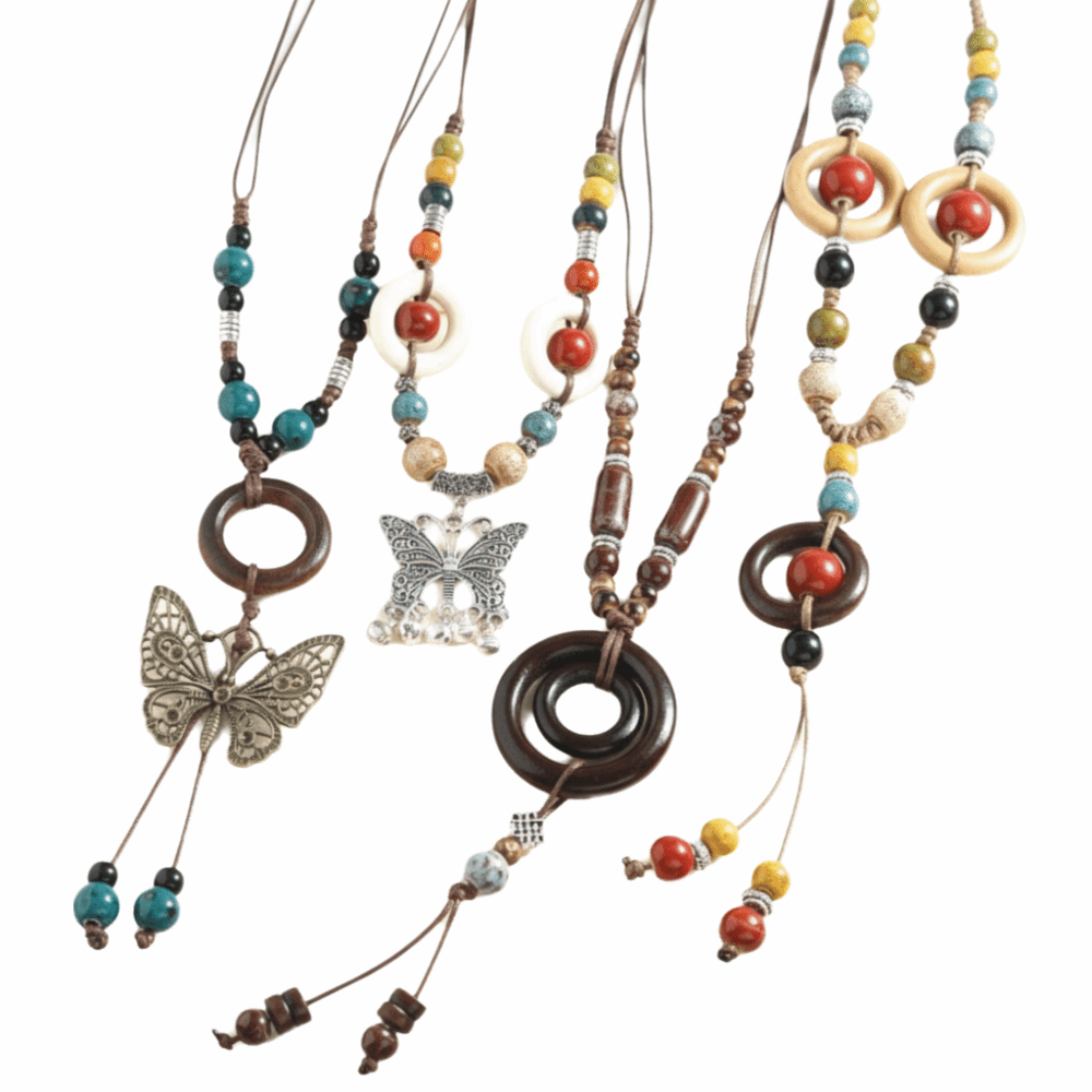 Ethnic Wear Fashion Designer - Pendentif Papillon Style Ethnique Design Rétro