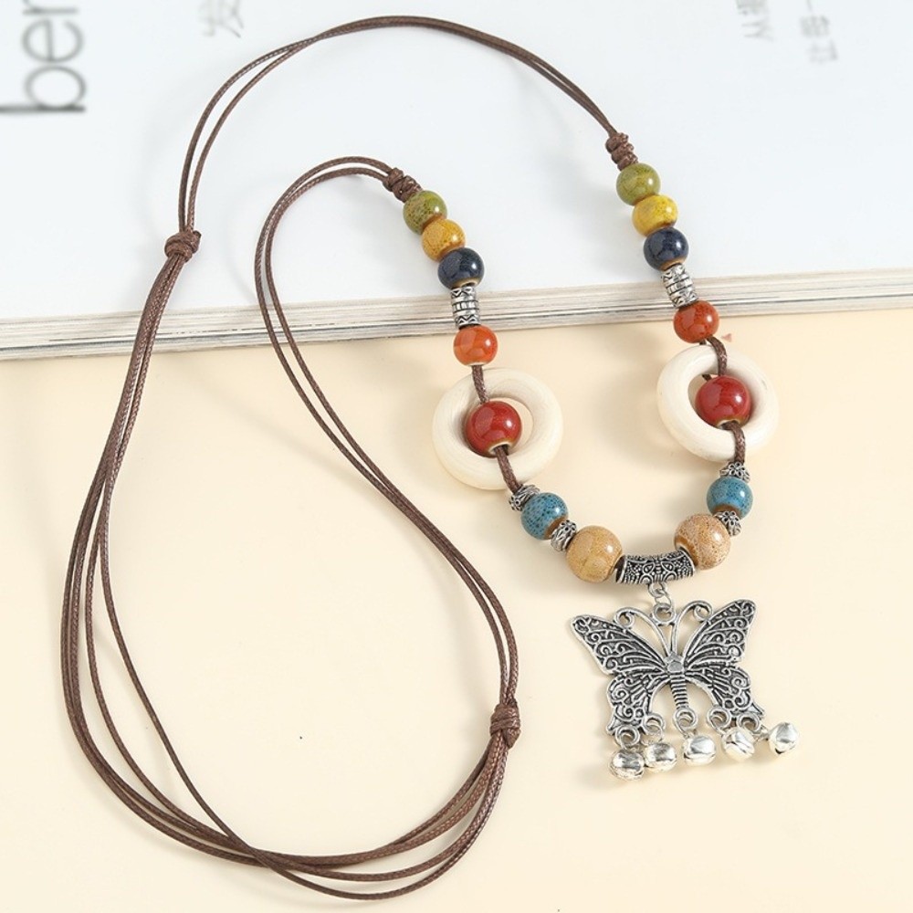 Ethnic Wear Fashion Designer - Pendentif papillon de style ethnique, long,