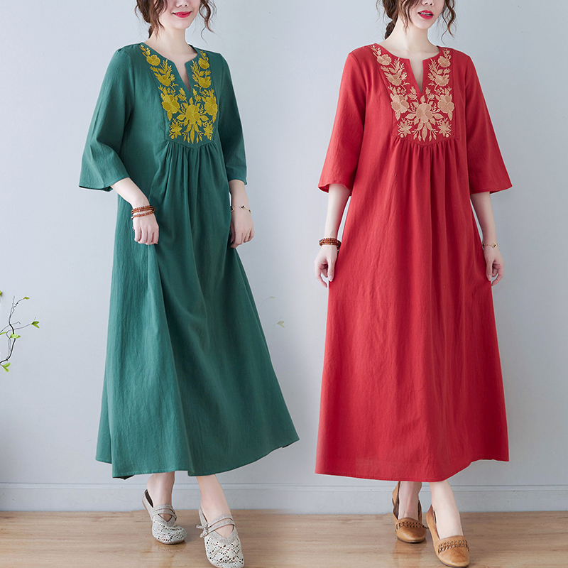 Nouvelle robe longue en coton  - New Ethnic Fashion avis et prix