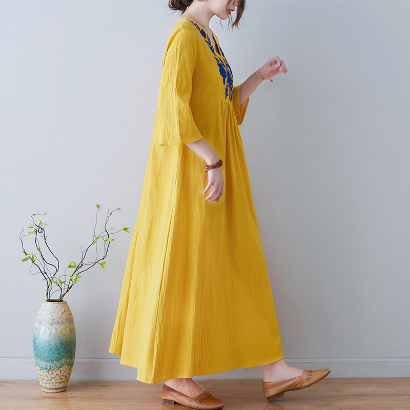 Nouvelle robe longue en coton  - New Ethnic Fashion avis et prix