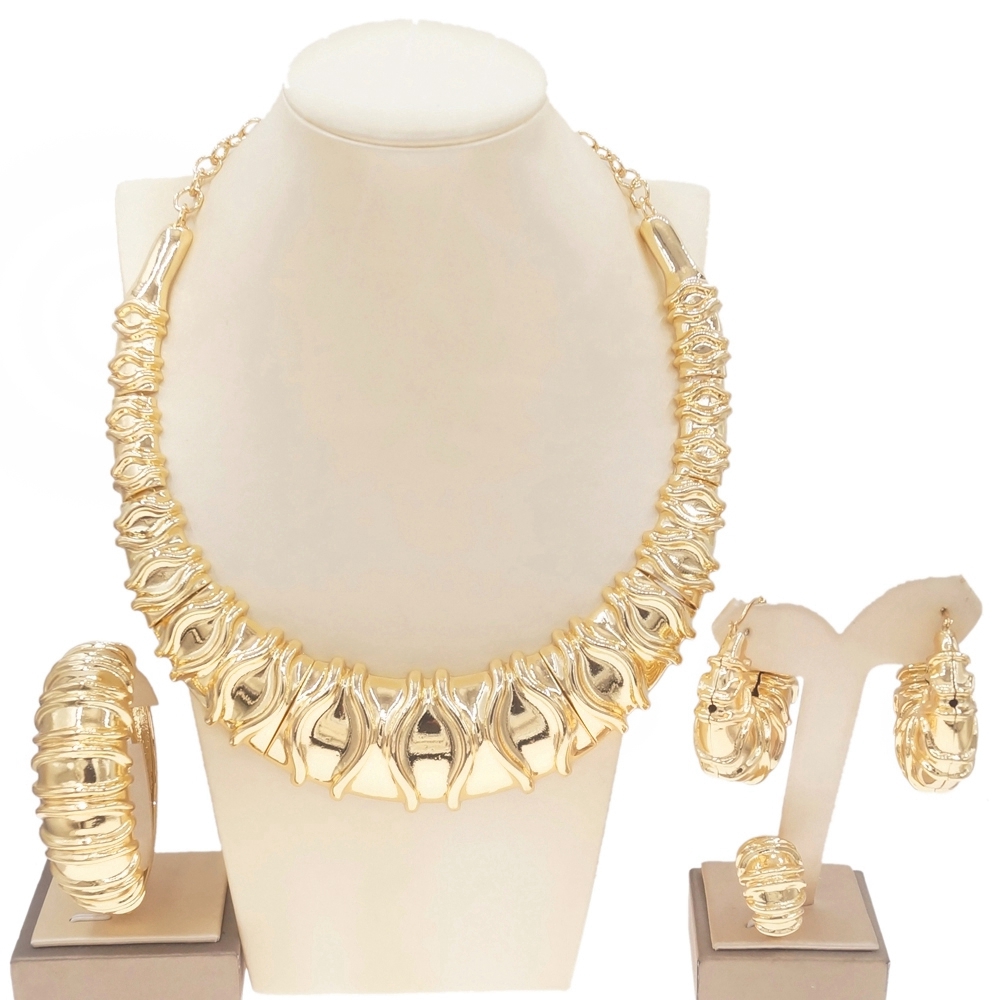 Ensemble de bijoux plaqué or p - Latest Ethnic Fashion For Women avis et prix